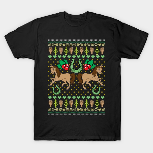 Horse Ugly Christmas Sweater Style  T Shirt T-Shirt by Gavinstees